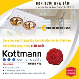 Đèn sưởi 2 bóng âm trần – K9S